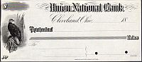 Cleveland, OH, Union NB Bank, Charter 3202 Check Specimen, 18__